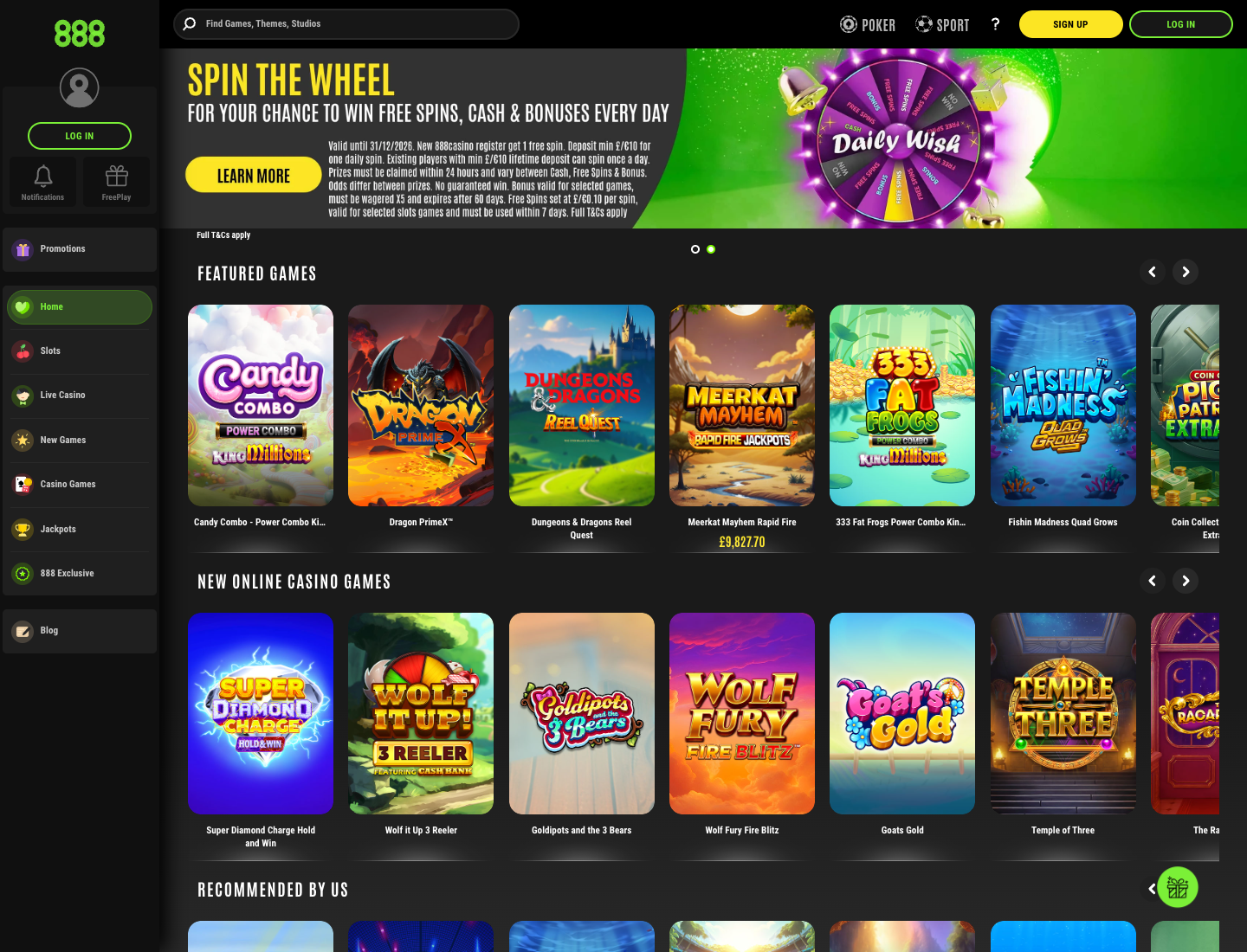 888casino homepage